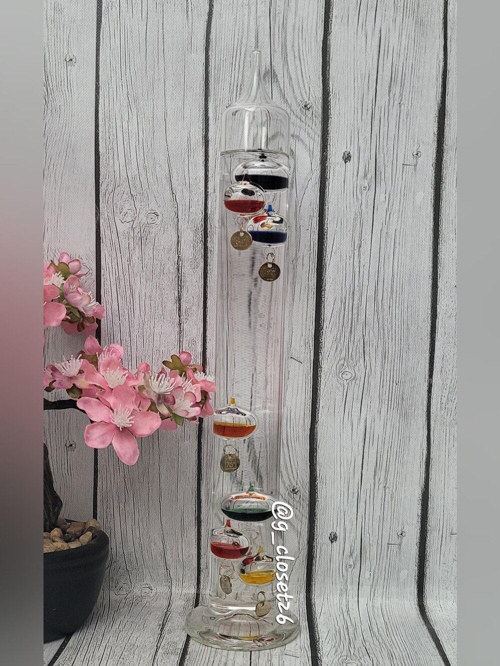 Galileo Thermometer with Colorful Floating Bulbs